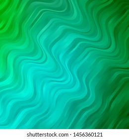 Light Green vector background with curves. Brand new colorful illustration with bent lines. Best design for your ad, poster, banner.