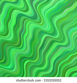 Light Green vector background with curves. Colorful geometric sample with gradient curves.  Pattern for websites, landing pages.