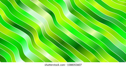 Light Green vector background with curves. Colorful illustration with curved lines. Pattern for commercials, ads.