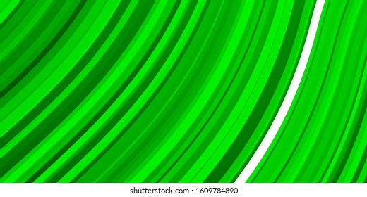Light Green vector background with curves. Bright illustration with gradient circular arcs. Best design for your posters, banners.