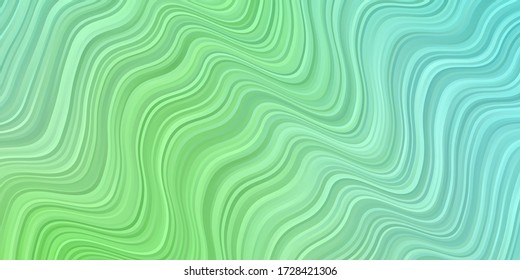 Light Green vector background with curves. Abstract gradient illustration with wry lines. Pattern for booklets, leaflets.