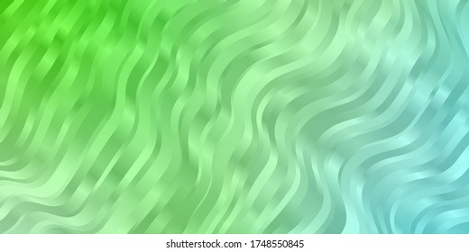 Light Green vector background with curves. Illustration in halftone style with gradient curves. Pattern for booklets, leaflets.