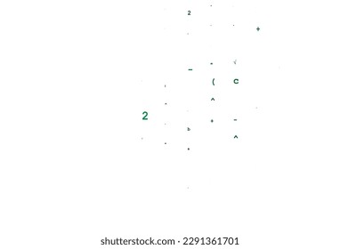 Light Green vector background with Digit symbols. Colored mathematic signs with gradient on white background. Pattern for ads, booklets, leaflets of education.