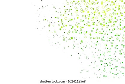 Light Green vector  background with dots. Illustration with set of shining colorful abstract circles. Pattern can be used as texture of water, rain drops.