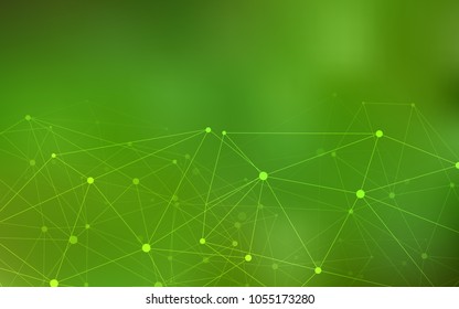 Light Green vector background with dots and lines. Illustration with set of colorful abstract circles and lines. Pattern can be used as texture of wallpapers.