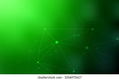 Light Green vector background with dots and lines. Illustration with set of colorful abstract circles and lines. Completely new template for your brand book.