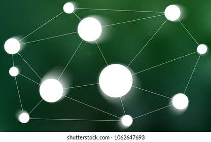 Light Green vector background with dots and lines. Colorful illustration with circles and lines in futuristic style. Beautiful design for your business advert.