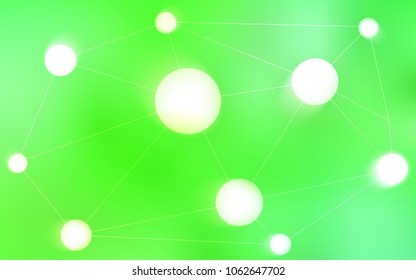 Light Green vector background with dots and lines. Design with connection of dots and lines on colorful background. Pattern can be used for ads, leaflets.