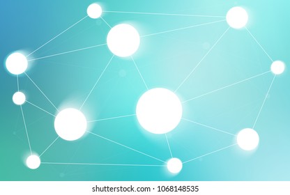 Light Green vector background with dots and lines. Abstract illustration with colorful discs and triangles. Pattern can be used for ads, leaflets.