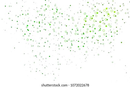 Light Green vector  background with dots. Glitter abstract illustration with blurred drops of rain. Completely new template for your brand book.