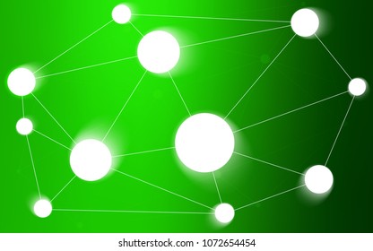 Light Green vector background with dots and lines. Decorative design in abstract style with triangle structure. Pattern can be used for beautiful websites.