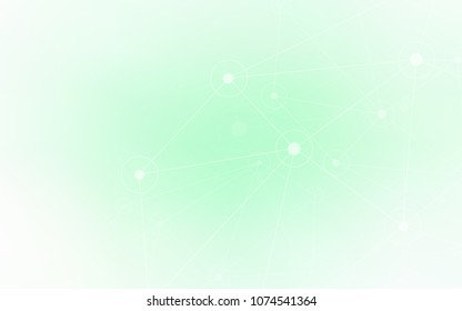 Light Green vector background with dots and lines. Design with connection of dots and lines on colorful background. Pattern can be used for futuristic ad, booklets.