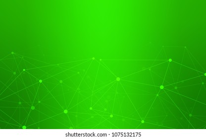 Light Green vector background with dots and lines. Design with connection of dots and lines on colorful background. Completely new template for your brand book.