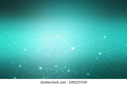 Light Green vector background with dots and lines. Illustration with set of colorful abstract circles and lines. Pattern can be used as texture of wallpapers.