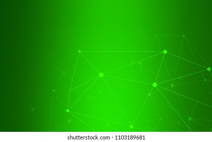 Light Green vector background with dots and lines. Decorative design in abstract style with triangle structure. Beautiful design for your business advert.