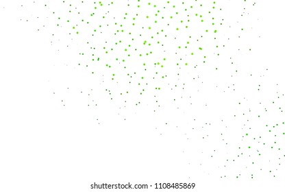 Light Green vector  background with dots. Blurred bubbles on abstract background with colorful gradient. Pattern can be used as texture of water, rain drops.