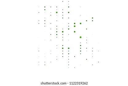 Light Green vector  background with dots. Blurred decorative design in abstract style with bubbles. New design for ad, poster, banner of your website.