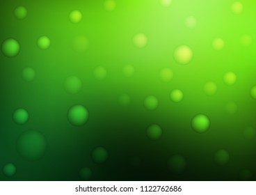 Light Green vector background with dots. Glitter abstract illustration with blurred drops of rain. New design for ad, poster, banner of your website.