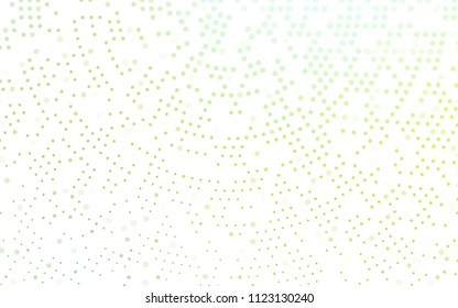 Light Green vector  background with dots. Blurred bubbles on abstract background with colorful gradient. Pattern can be used as texture of water, rain drops.