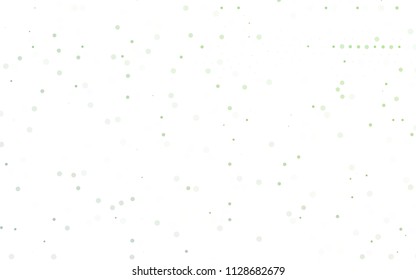 Light Green vector  background with dots. Blurred decorative design in abstract style with bubbles. New design for ad, poster, banner of your website.