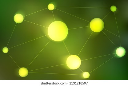 Light Green vector background with dots and lines. Design with connection of dots and lines on colorful background. Beautiful design for your business advert.