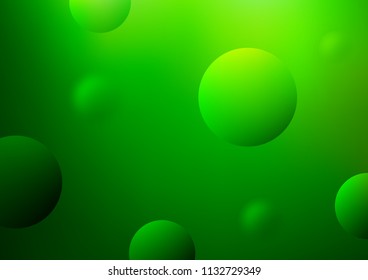 Light Green vector background with dots. Blurred decorative design in abstract style with bubbles. Pattern can be used as texture of water, rain drops.