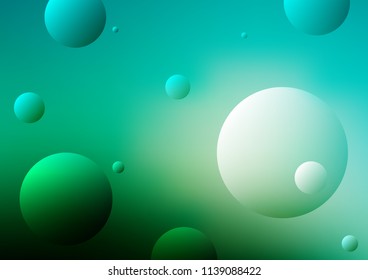 Light Green vector background with dots. Glitter abstract illustration with blurred drops of rain. New design for ad, poster, banner of your website.