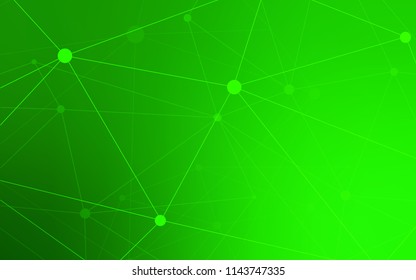 Light Green vector background with dots and lines. Illustration with set of colorful abstract circles and lines. Pattern can be used for futuristic ad, booklets.