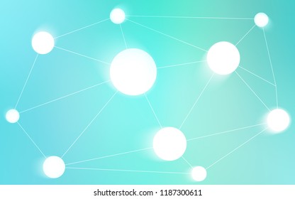 Light Green vector background with dots and lines. Colorful illustration with circles and lines in futuristic style. Pattern can be used for ads, leaflets.