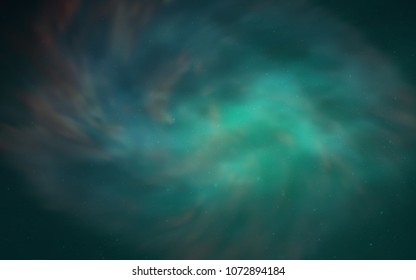 Light Green vector background with galaxy stars. Shining colored illustration with bright astronomical stars. Template for cosmic backgrounds.