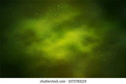 Light Green vector background with galaxy stars. Glitter abstract illustration with colorful cosmic stars. Pattern for astrology websites.