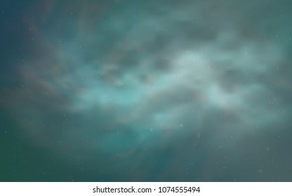 Light Green vector background with galaxy stars. Blurred decorative design in simple style with galaxy stars. Template for cosmic backgrounds.