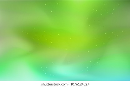 Light Green vector background with galaxy stars. Blurred decorative design in simple style with galaxy stars. Template for cosmic backgrounds.