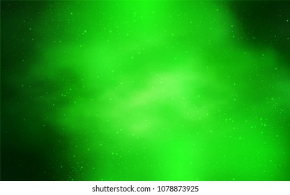 Light Green vector background with galaxy stars. Shining illustration with sky stars on abstract template. Pattern for astrology websites.