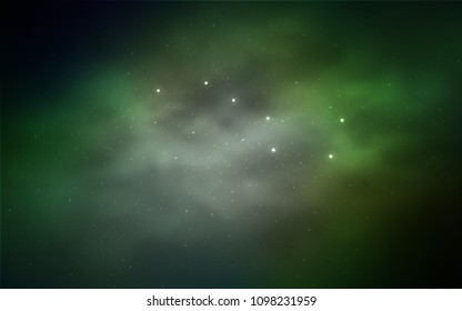 Light Green vector background with galaxy stars. Modern abstract illustration with Big Dipper stars. Pattern for astronomy websites.