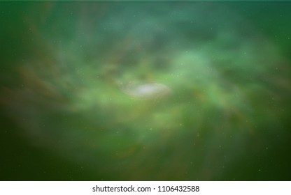 Light Green vector background with galaxy stars. Glitter abstract illustration with colorful cosmic stars. Smart design for your business advert.