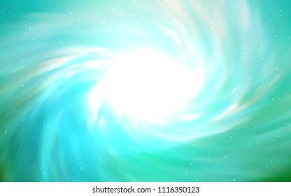 Light Green vector background with galaxy stars. Shining colored illustration with bright astronomical stars. Smart design for your business advert.