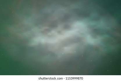 Light Green vector background with galaxy stars. Shining colored illustration with bright astronomical stars. Pattern for futuristic ad, booklets.