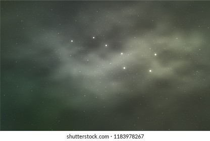 Light Green vector background with galaxy stars. Shining illustration with sky stars on abstract template. Template for cosmic backgrounds.