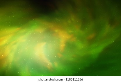 Light Green vector background with galaxy stars. Shining illustration with sky stars on abstract template. Pattern for futuristic ad, booklets.