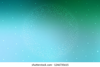 Light Green vector background with galaxy stars. Shining illustration with sky stars on abstract template. Smart design for your business advert.