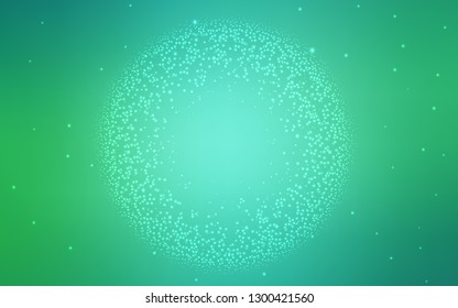 Light Green vector background with galaxy stars. Shining illustration with sky stars on abstract template. Pattern for futuristic ad, booklets.