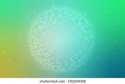 Light Green vector background with galaxy stars. Blurred decorative design in simple style with galaxy stars. Template for cosmic backgrounds.
