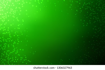 Light Green vector background with galaxy stars. Shining illustration with sky stars on abstract template. Pattern for astronomy websites.
