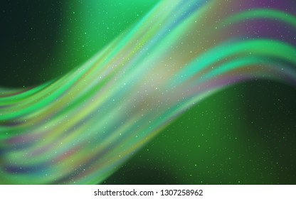 Light Green vector background with galaxy stars. Space stars on blurred abstract background with gradient. Pattern for astronomy websites.