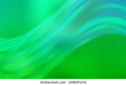 Light Green vector background with galaxy stars. Blurred decorative design in simple style with galaxy stars. Pattern for astronomy websites.