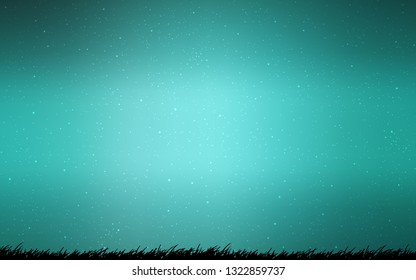 Light Green vector background with galaxy stars. Shining colored illustration with bright astronomical stars. Smart design for your business advert.