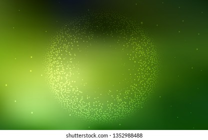 Light Green vector background with galaxy stars. Space stars on blurred abstract background with gradient. Pattern for futuristic ad, booklets.