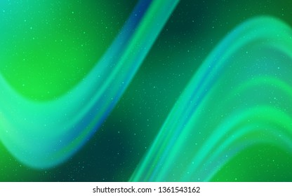 Light Green vector background with galaxy stars. Space stars on blurred abstract background with gradient. Pattern for astrology websites.