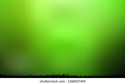 Light Green vector background with galaxy stars. Space stars on blurred abstract background with gradient. Pattern for astrology websites.